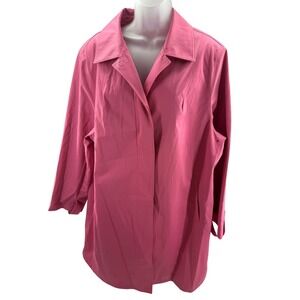 Esprit Pink Trench Coat Plus Size Water Repellent Lined Jacket Womens 2X